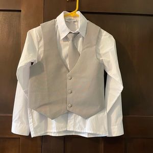 Boys grey and white suit size 14